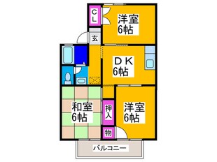 グリ－ンハイツ高倉Ｂ棟の物件間取画像